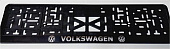Держатель номера с защелкой VOLKSWAGEN серебро 112/1-VW-с